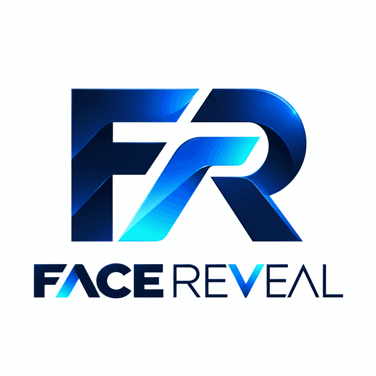 Logotipo de FACE REVEAL: isotipo FR sobre el nombre FACE REVEAL